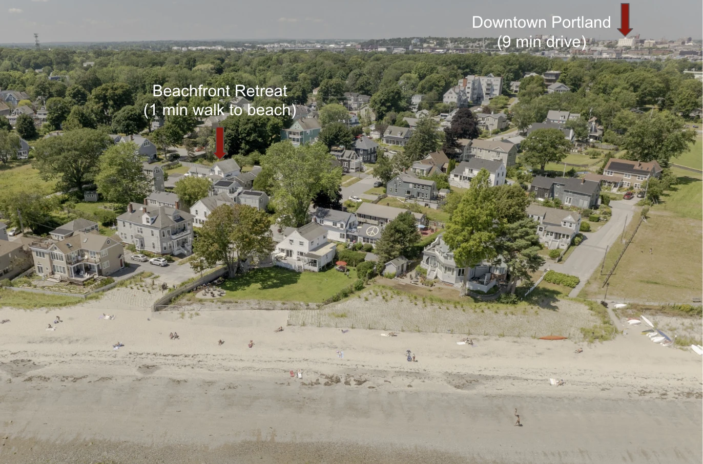 One-minute walk to the beach, nine minutes to downtown Portland