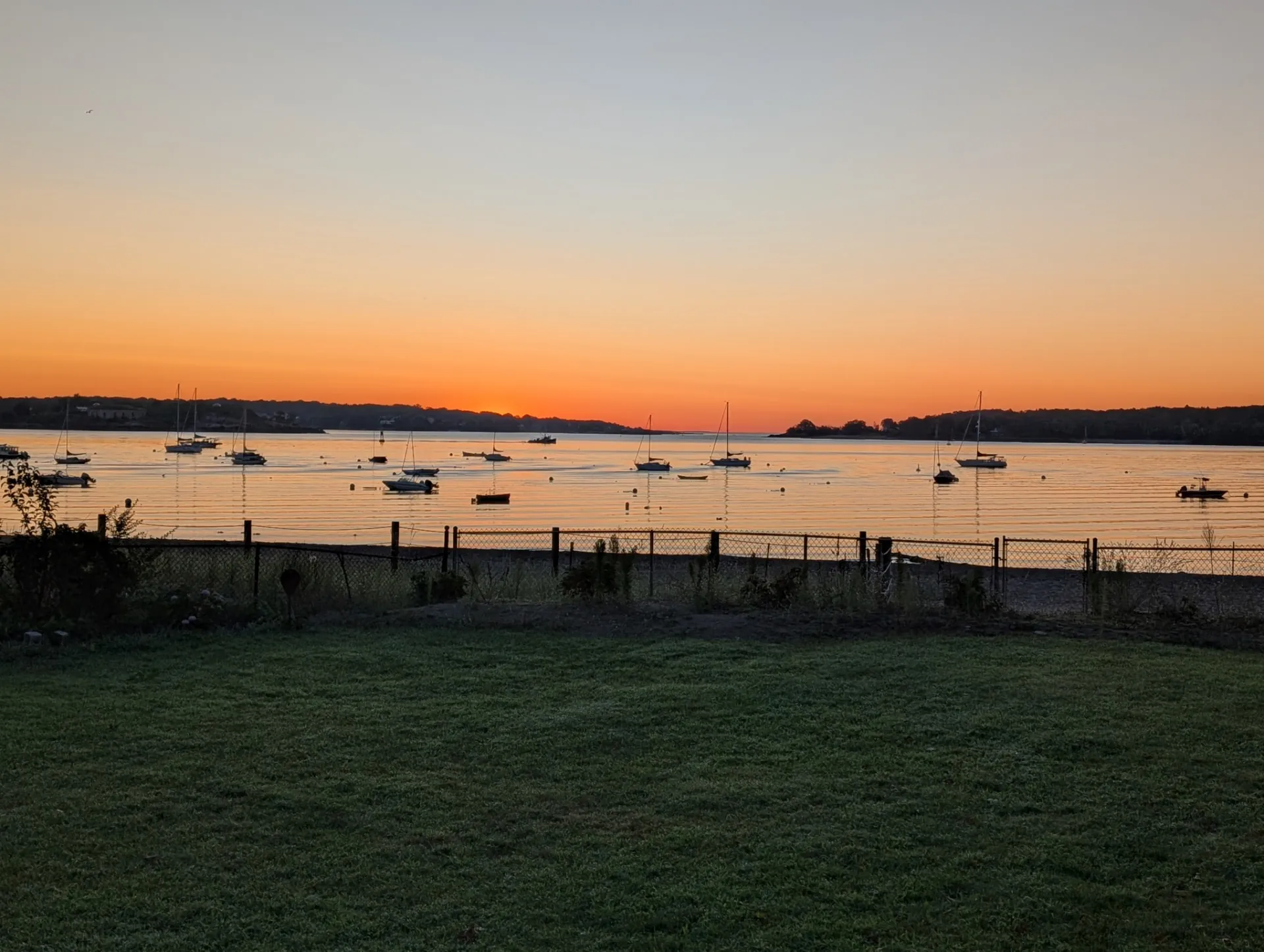 Golden hour over the harbor